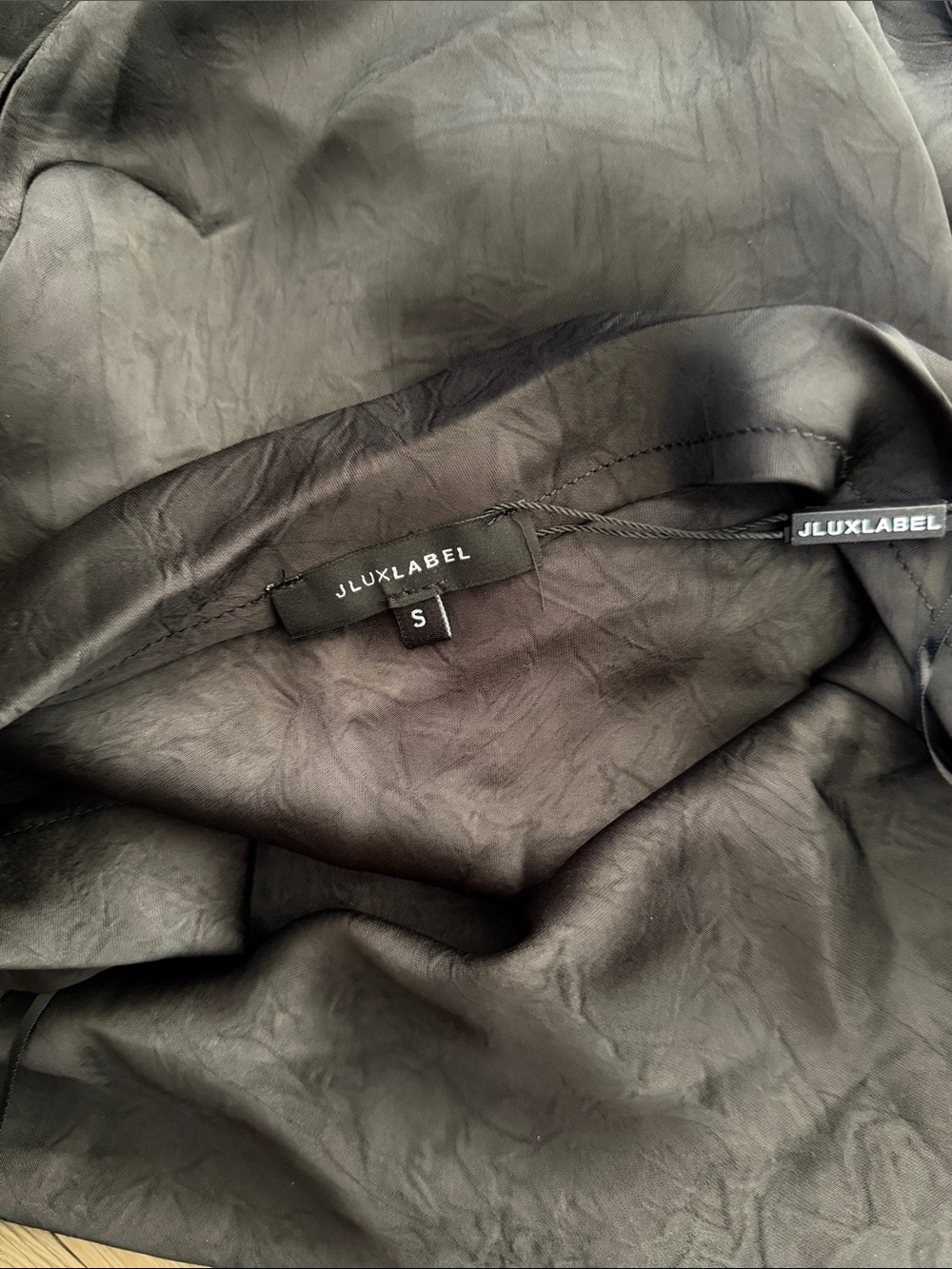 JLUXLABEL Draped Satin Set Black - Picture 5 of 5